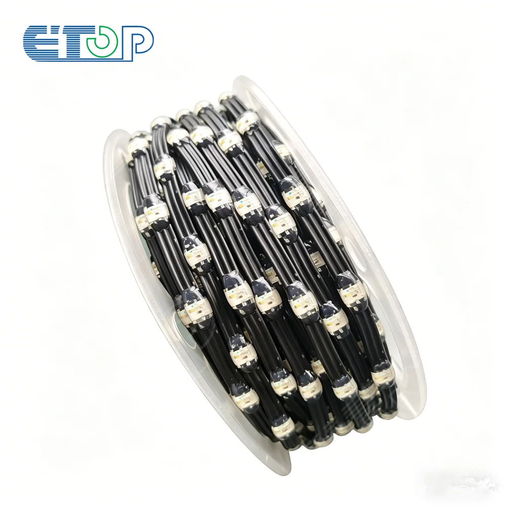 DC12V SK6812-RGBW IC LED Strip Light Addressable IP65 3Pin Black Wire Clear Lens Smart Control Pixel String for Home Automation