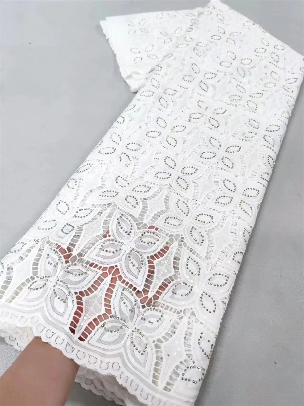 White African Chiffon Lace Fabric 2024 High Quality Stones Lace French Milk Silk Fabric For Nigerian Women Wedding Party A248-2