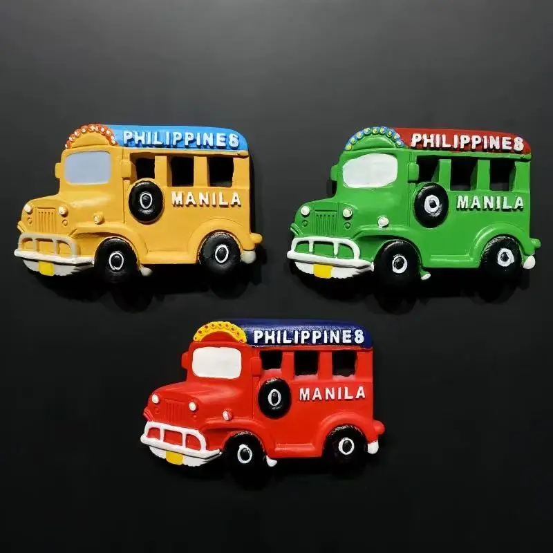 Manila, Philippines Tourism Commemorative Creative 3D Hand drawn Colorful Stunning Car Decoration Magnet Refrigerator Sticker Gi