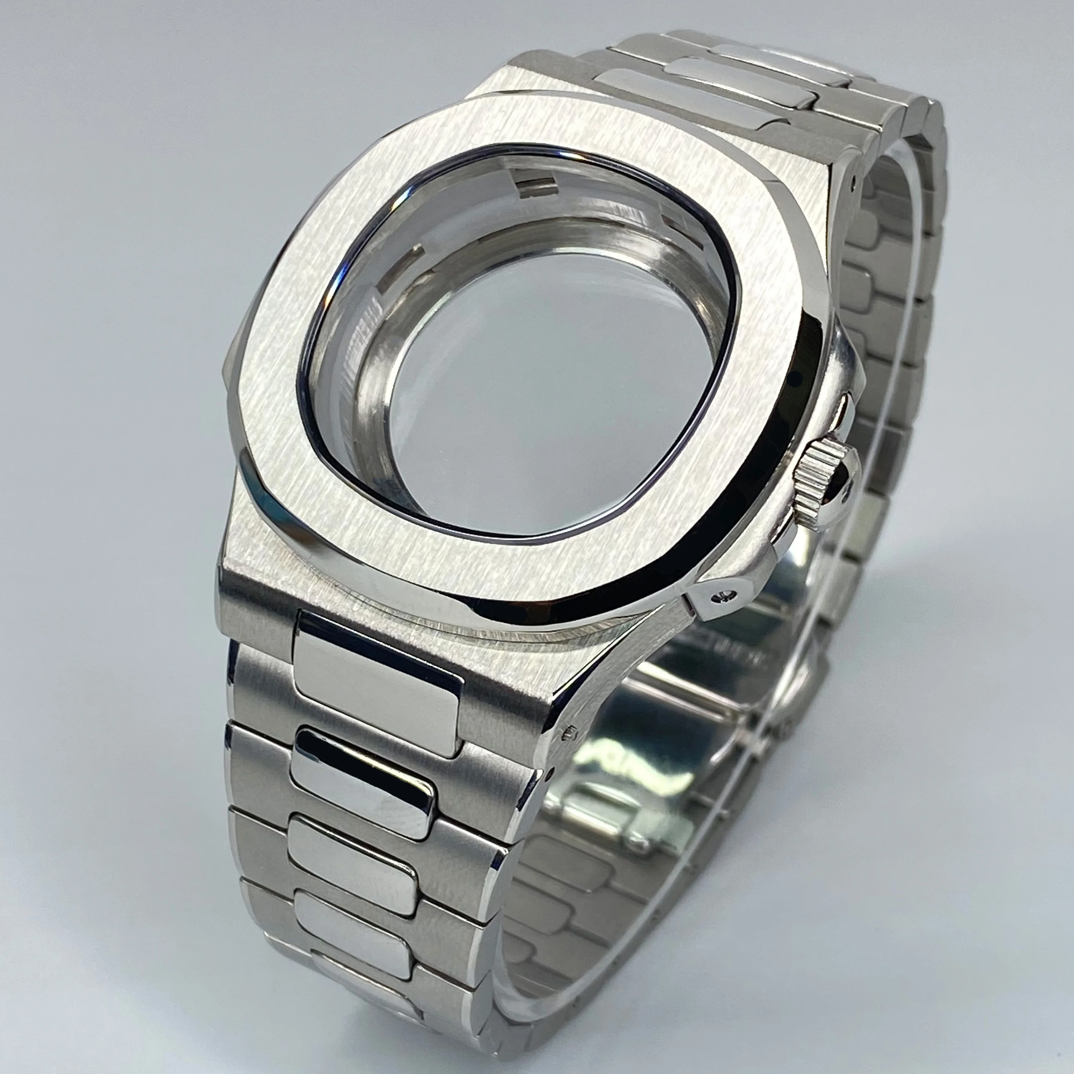 Cassa NH35 da 43 mm Vetro zaffiro Acciaio Staniless per Nautilus sk mod modificato NH35 NH36 NH38 4R Accessori per orologi con movimento