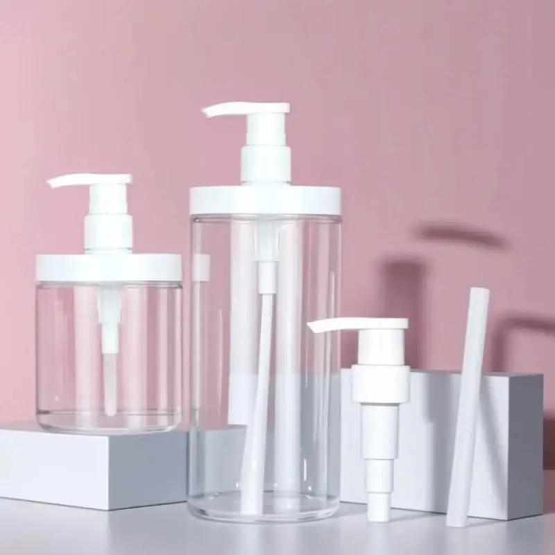 Pumpflaschen-Spender aus Kunststoff, nachfüllbare Flaschen mit weiter Öffnung, nachfüllbar, leer, für Reisen, Duschseife – Detail 2