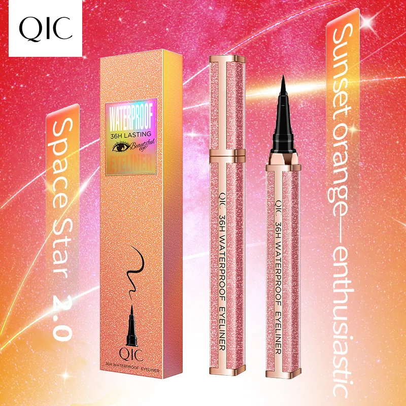 QIC Starry Sky Liquid Eyeliner Black - 1PCS Fine Tip Waterproof Quick-Dry Smudge-Proof Beginner-Friendly Cosmetics 2 Colors New