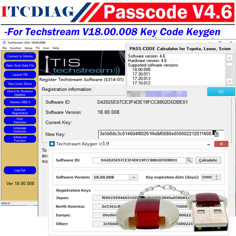 PASSCODE for Techstream V18.00.008 Software Registration Keygen