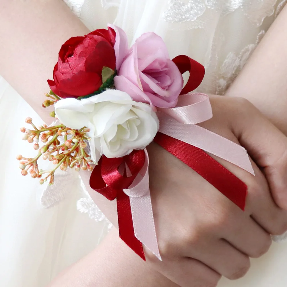 Vestido de novia europeo y americano, busto, flor, novio, falda de novia, simulación de flores, hermanas, Grupo boudoir, flor de muñeca