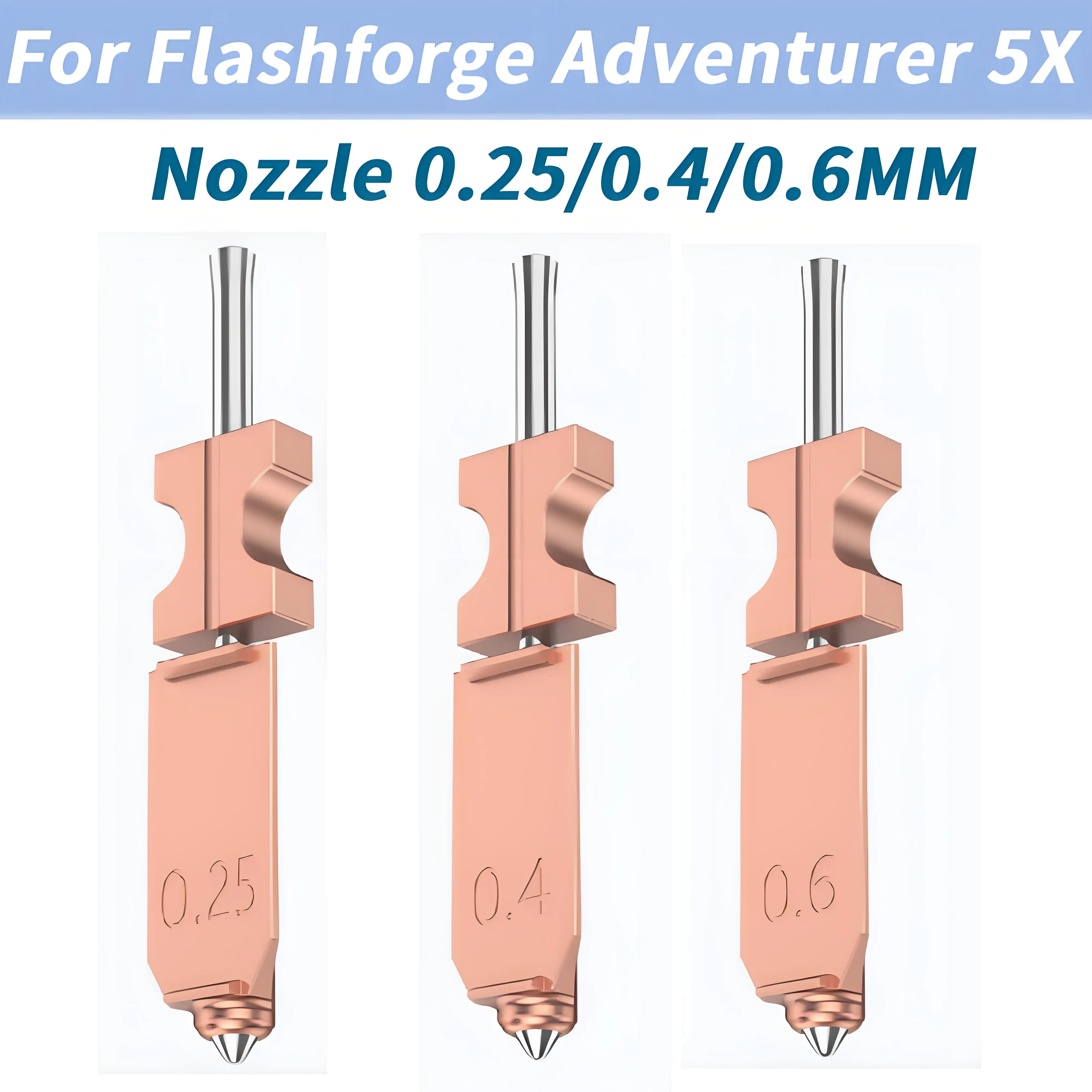 

3 шт. обновленное для FlashForge Ad5x сопло закаленное 0,25 0,4 0,6 мм адаптер Ad5x Flashforge Ad5x Hotend аксессуары для 3d-принтеров