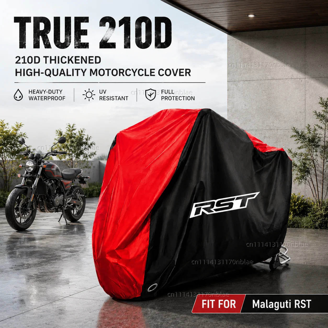For Malaguti RST 210D Motorcycle Cover Waterproof Oxford Fabric All Season Dustproof UV Protection Moto Rain Cover