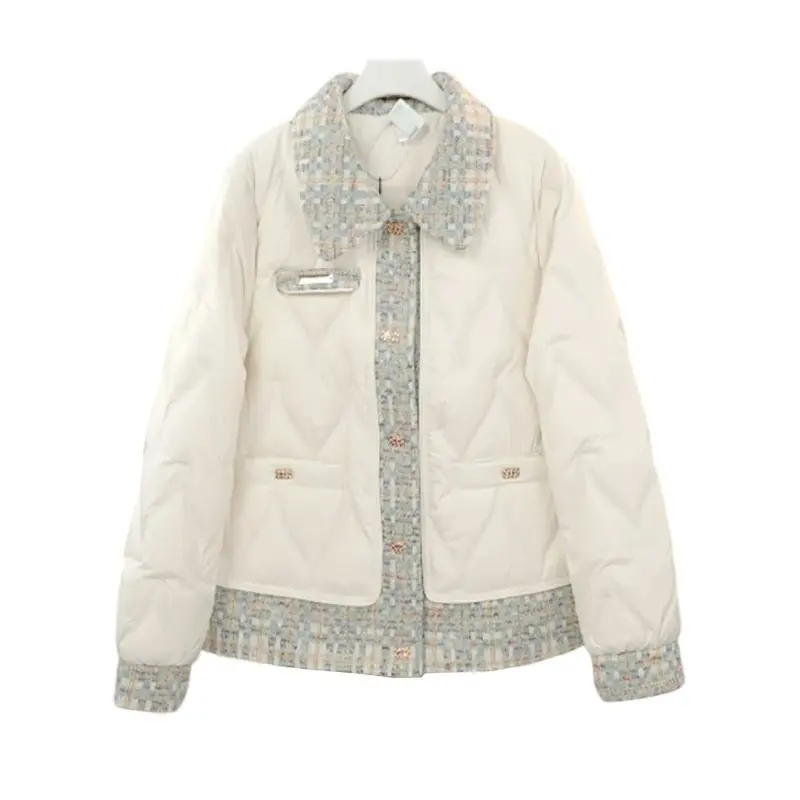 

Новая осенняя шикарная пуховая куртка с хлопковой подкладкой, женское пальто, модная теплая парка с вышивкой, универсальная свободная высококачественная хлопковая куртка