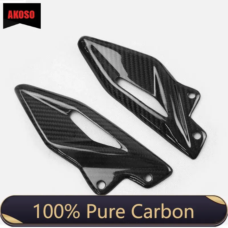 100% Full Dry 3K Carbon Fiber Motorcycle Parts Fairings Heel Guards Kit For Triumph Street Triple 2017 2020 2022 2023