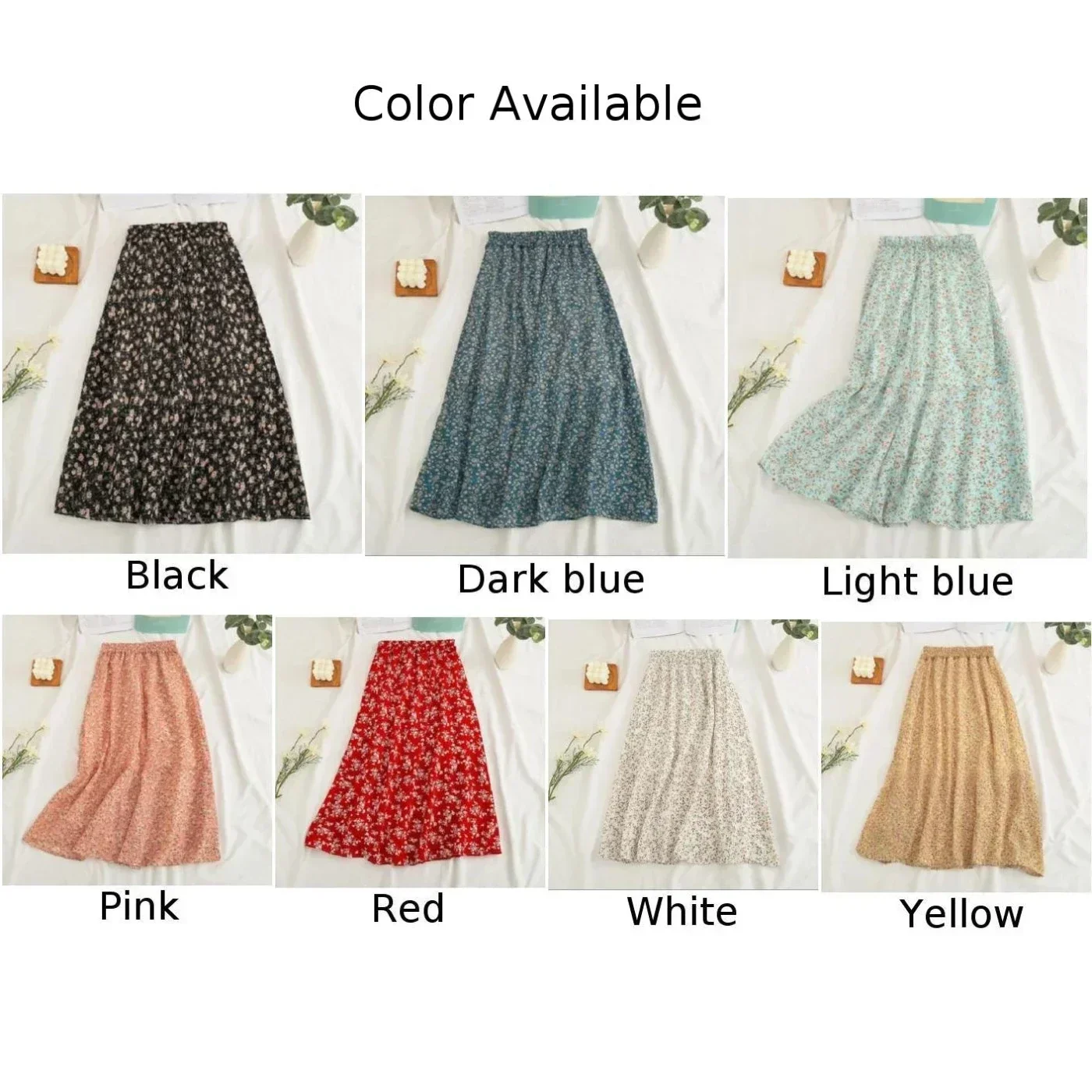 Woman Skirt Summer Korean Fashion Gentle Vintage Floral Slim Versatile Highwaist