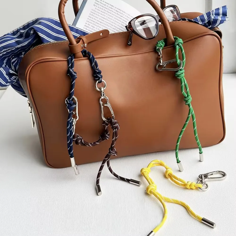 New Fashion Key Chain With Baseball Decor Sporty Style Bag Pendant Woven Rope Decor Keychain Ropes Original Designed Bag Parts