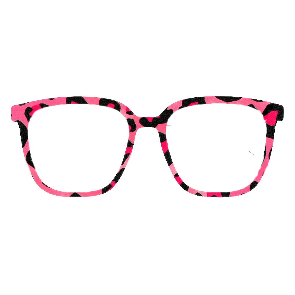 Trendy Rainbow Leopard Print Square Eyeglass Frames Women Fashion Colorful Leopard Pattern Optical Glass Frame Eyewear Accessory view 4
