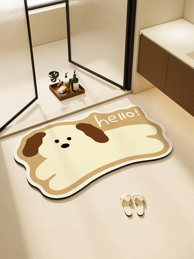 

Batoom Mat Qui Dry Anti Slip Door Mat Simple Home Use Toilet Entrance Silica Clay Floor Rug Non Slip Cartoon Sle