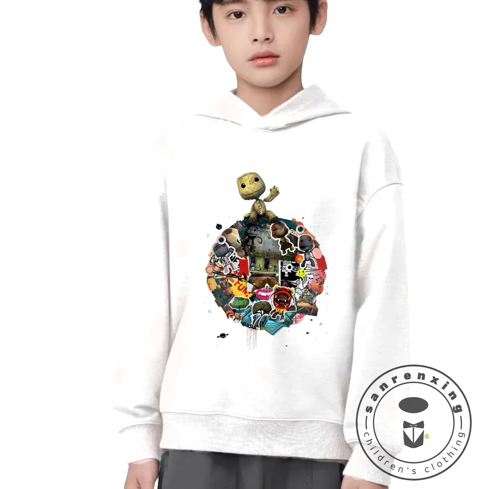 

2024 New Game Sackboy Kids Hoodies Autumn Cute Soft Comfort Sweatshirt Pullover Anime Hoodie Boys and Girls Clothes Hoodies