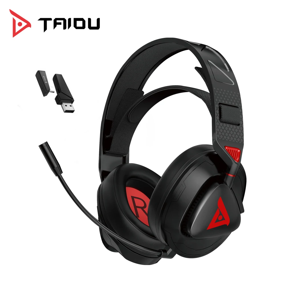 [Sale]TAIDU THS318 Hi-Res Gaming Wireless Headphones Dual Mic Headset Bluetooth 5.3 50mm Driver/2.4G/USB-C/3.5mm Cable Headsets