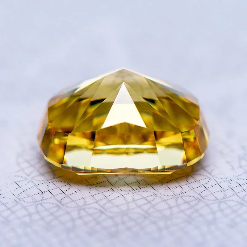 L-Cubic Zirconia Crushed Ice Cut No Certificate Cushion Shape Yellow Color Charms Beads  Diy Advanced for jewel making