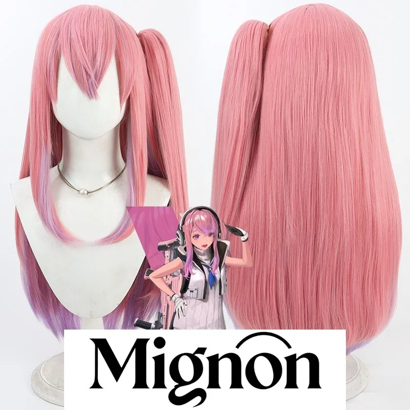 

Goddess of Victory: NIKKE Pepper, парик для косплея, розовый градиент, съемный хвост, мобильная игра, подарок на Хэллоуин