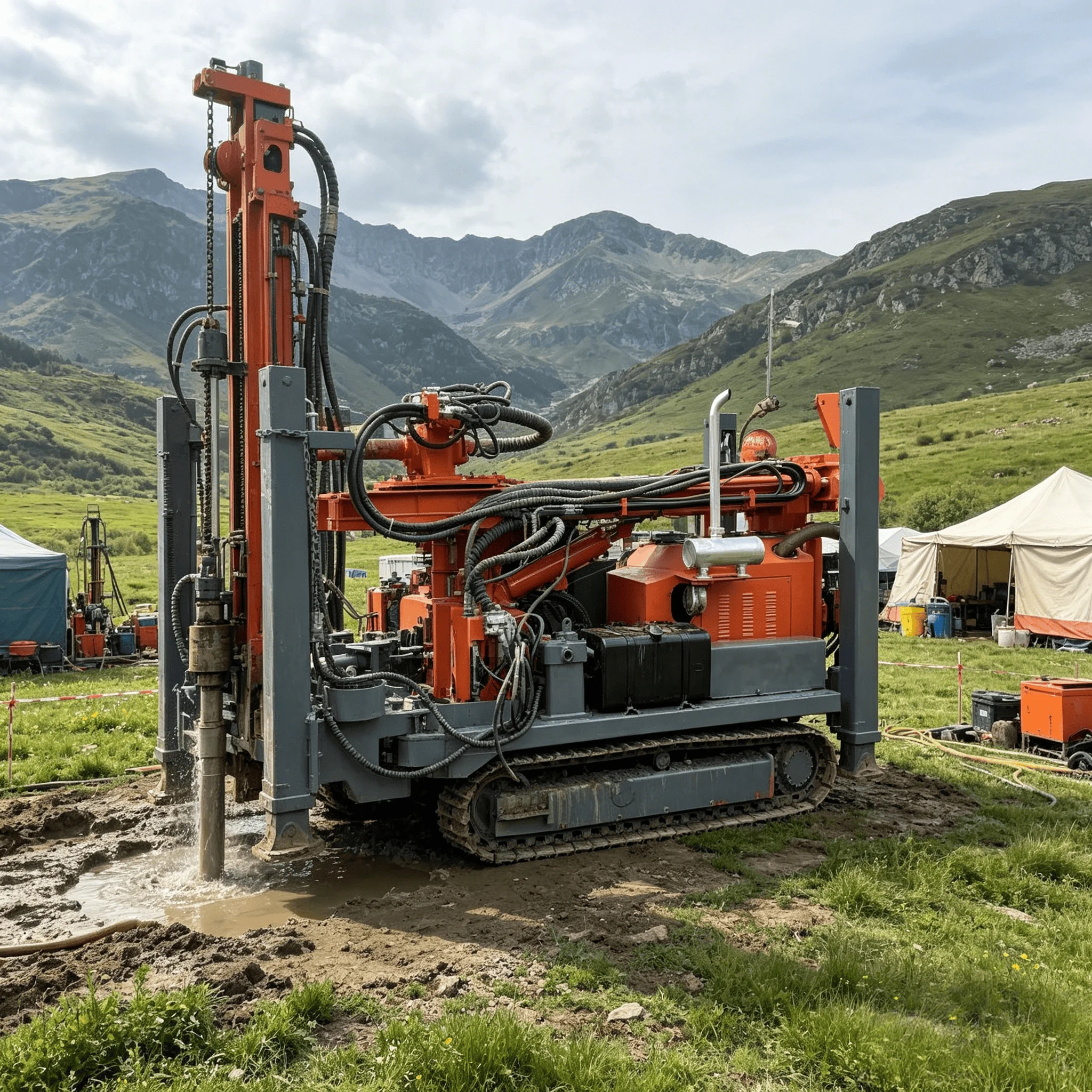 Hydraulic Dual Purpose Drill 200-800m Water Air Core Borehole Portable Crawler Rig For Well