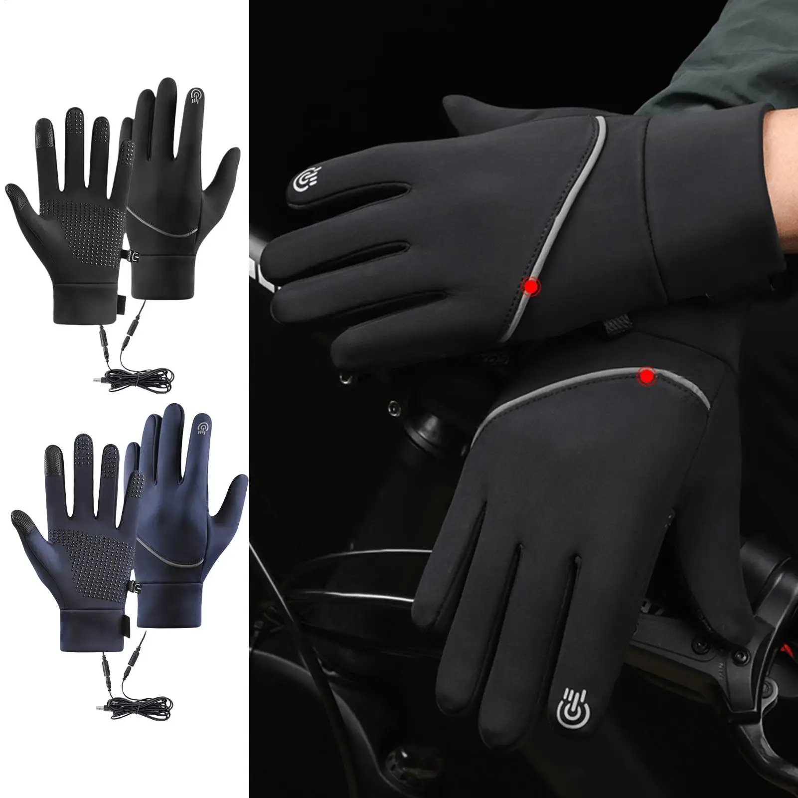 

Heated Work Gloves Lightweight Winter USB Heated Gloves Thermal Mitt For Cold Weather Winter Running Driving Hiking Cycling Snow