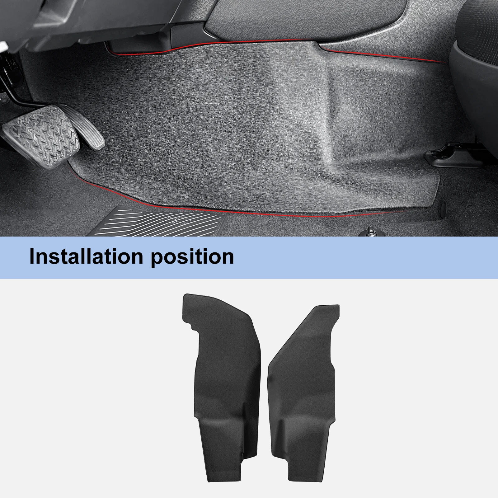 Center Console Side Anti-Kick Mat TPE Dirt Protector Cover Pad Black for Toyota Land Cruiser Prado 250 LC250 J250 2024 2025