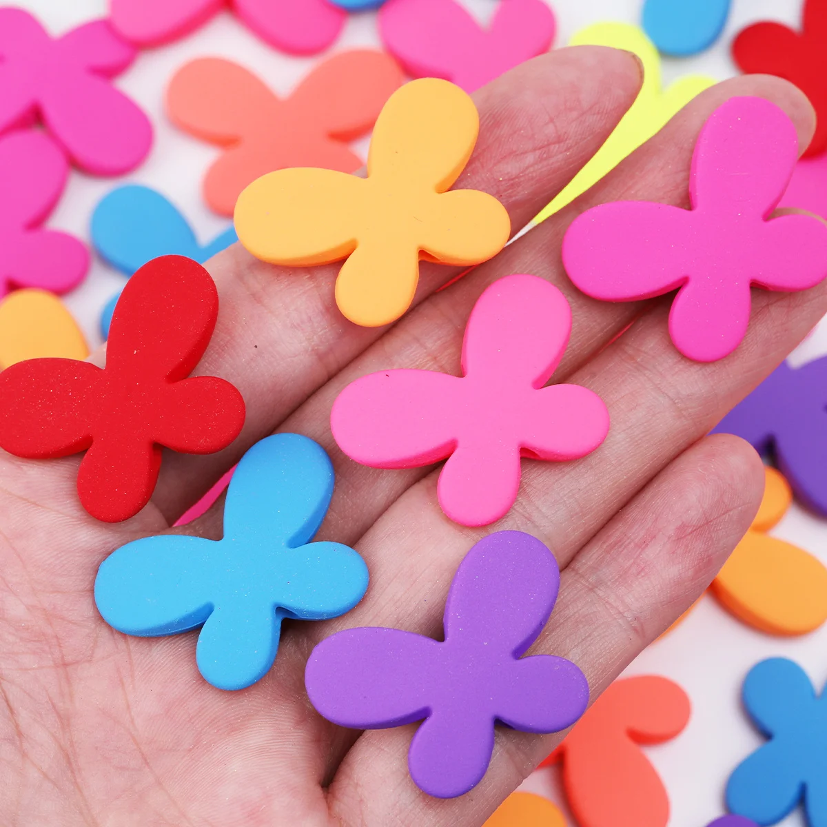 15pcs/30pcs Random Color Acrylic Beads,29*22mm Matte Butterfly Loose Beads for DIY Handmade Jewelry Making Supplies