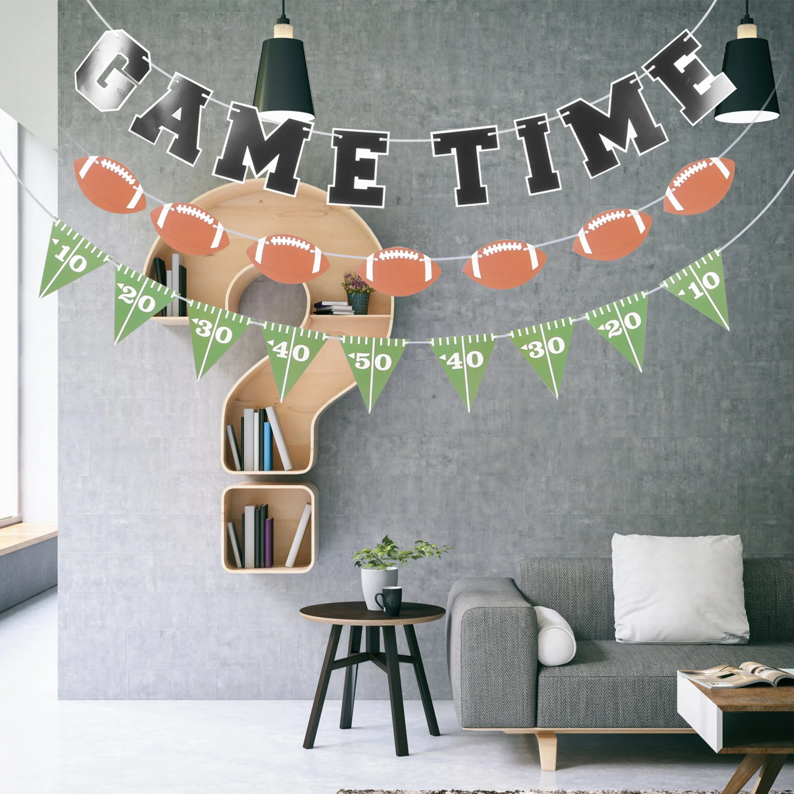 

3 Pcs Rugby Party Decorations Football Theme Birthday Garland for Banner Themed Supplies Footballs