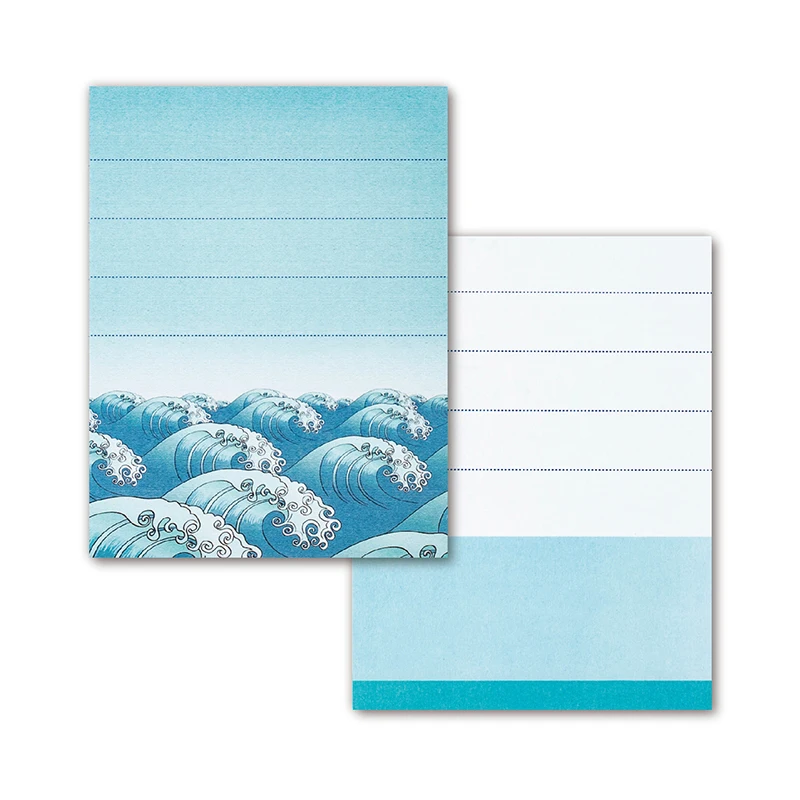 50Sheets/Set Japanese Style Note Sea Wave and Sky Message Card  COLOR MASH