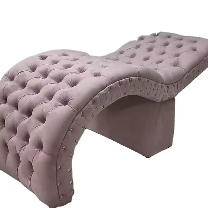

* Luxury Crystal Buckle Curved Bed Beauty Salon Special Eyelash Bed Facial Beauty Bed for Sale