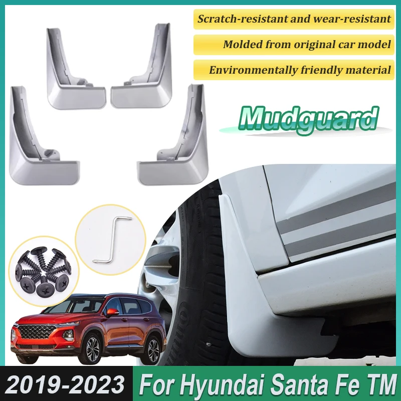 For Hyundai Santa Fe TM Body Kit 2021 4th gen 2019-2023 Front Mudflaps Rear Muds Guard Flap Fenders Car Accessories 4PCS Painted