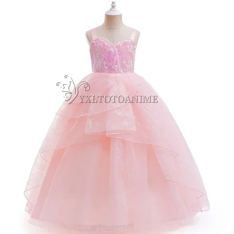 in stock Girl Wicked Glinda Cosplay Costume Pink Wedding Princess Evening Dress Costume Halloween Costumes Party