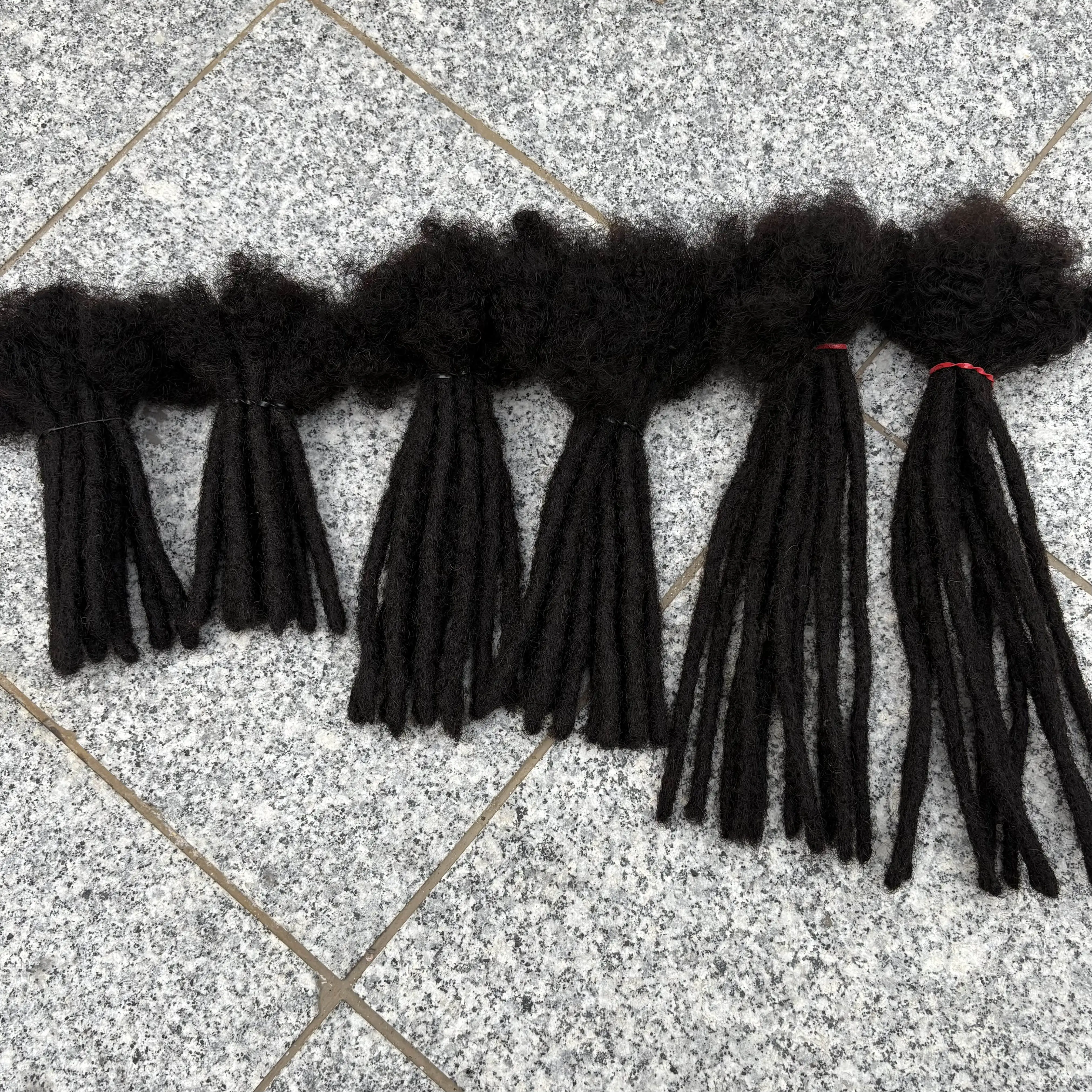 0,6 cm 4-8 Zoll Reguläre Loc-Extensions Echthaar 50 Strähnen Vollständig Handgefertigt 100% Echthaar Dreadlock-Extensions für Männer und Frauen – Detail 6