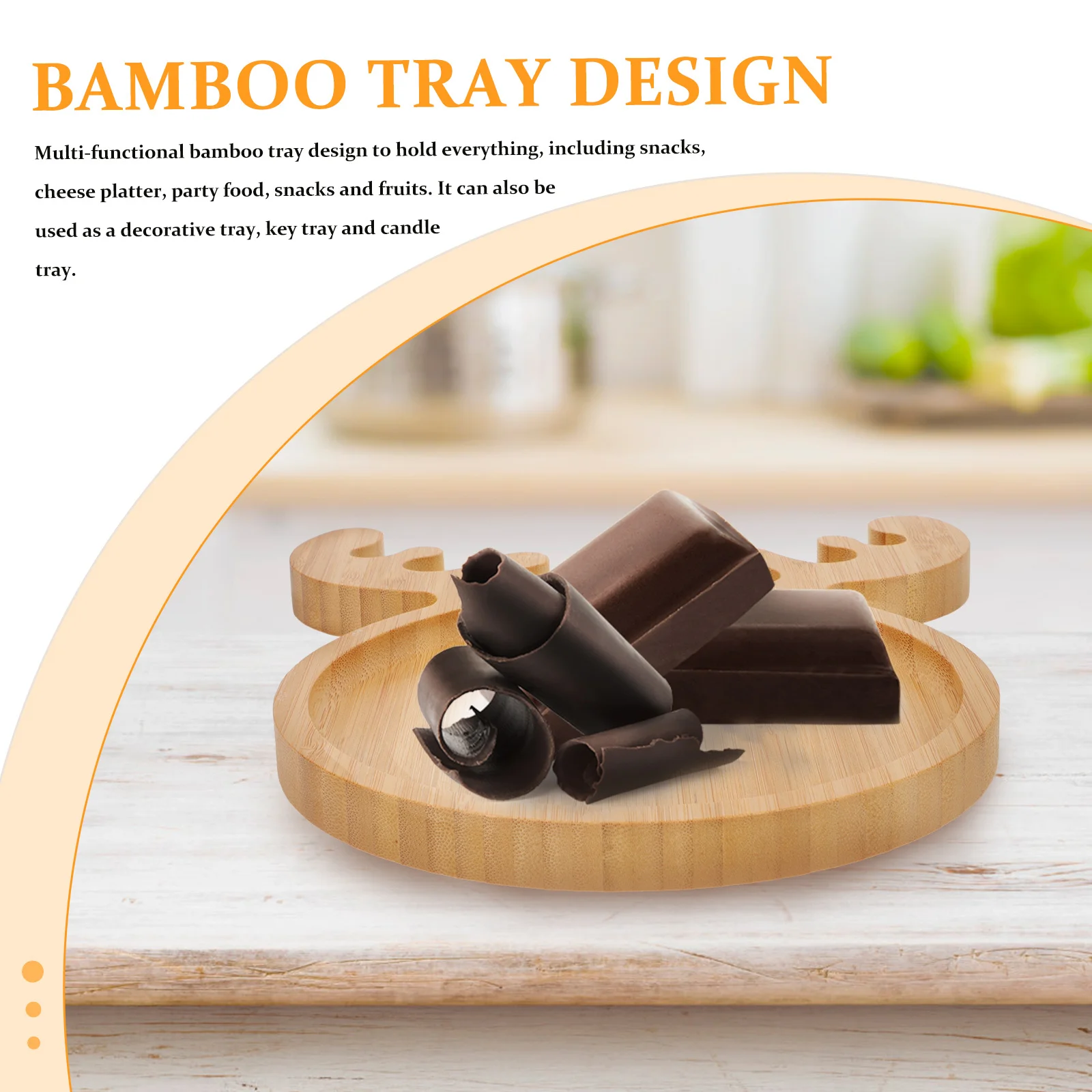 

Bamboo Food Plate Cartoon Design for Sushi Dry Fruits Snacks Serving Household Kitchen Tableware Tray Bamboo Food Plate