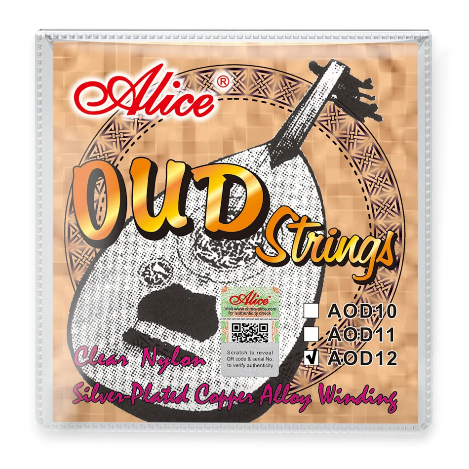 Original Alice AOD-12 OUD Strings UD/UT 12 Courses Strings Clear Nylon And Silver-Plated Copper Alloy Wound