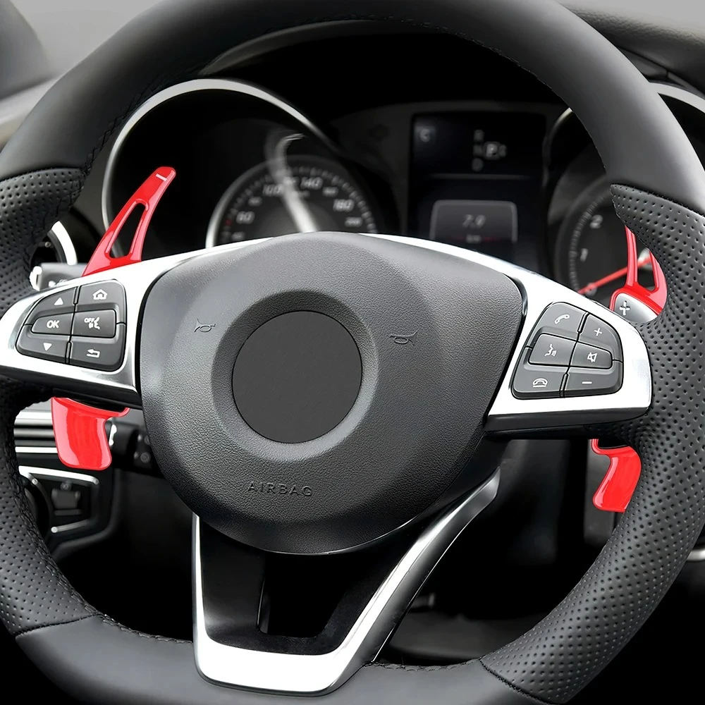 Car Steering Wheel Shift Paddle Shifter For Mercedes Benz A B C E GLE Class W176 W205 W246 C117 W218 Extended Carbon Fiber ABS view 3