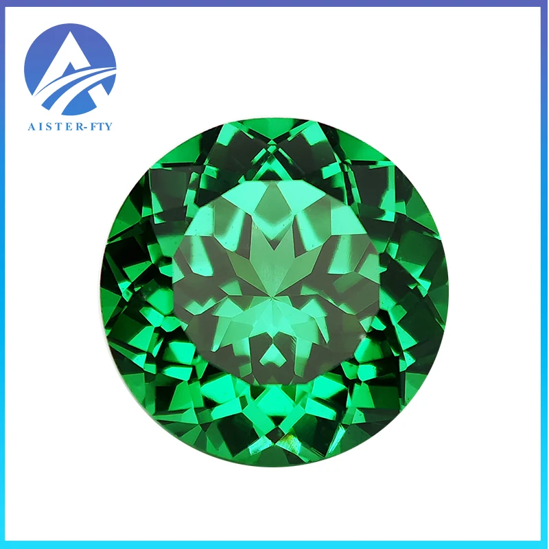 

New Emerald Green Round Cut Yttrium Aluminium Garnet (YAG) Loose Gemstones – Lab Diamonds Stones for Jewelry Design