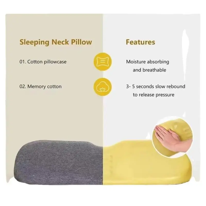 

Cervical Pillow Memory Foam Contour Bed Pillow For Side Sleeper Ergonomic Orthopedic Sleeping Neck Pillow