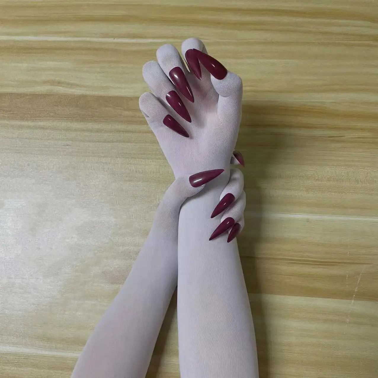 1 쌍 만찬 얇은 통기성 남성 여성 선 스크린 스타킹 긴 장갑 네일 아트 페티쉬 크로스 드레싱 의상 남성용