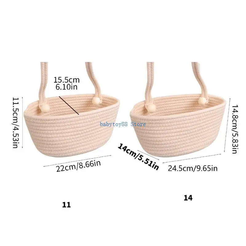 y4ud baby crib storage basket rope rope rope rope design