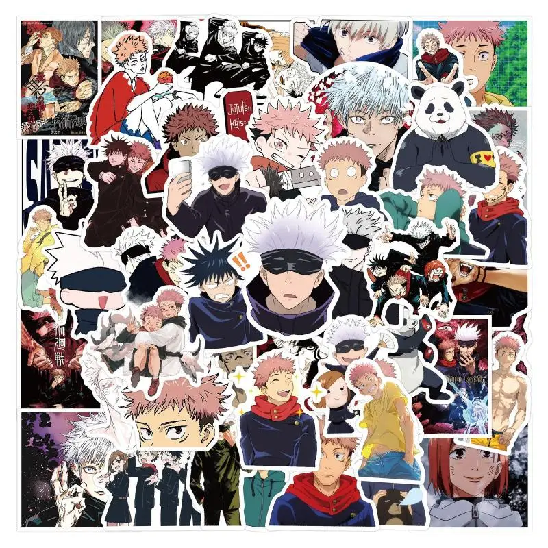 Jujutsu Kaisen 50Pcs Sticker Anime Creative Fashion Skateboarding Refrigerator Ipad Decoration Cartoon Stickers Accessories