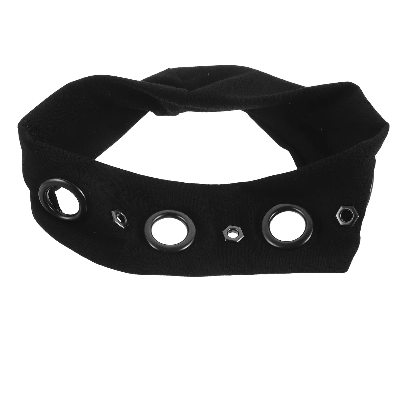 

Ретро-панк эластичная повязка на голову для женщин, ажурная повязка с люверсами, стильная широкая повязка для вечеринок, спорта, фестивалей, модная повязка для волос