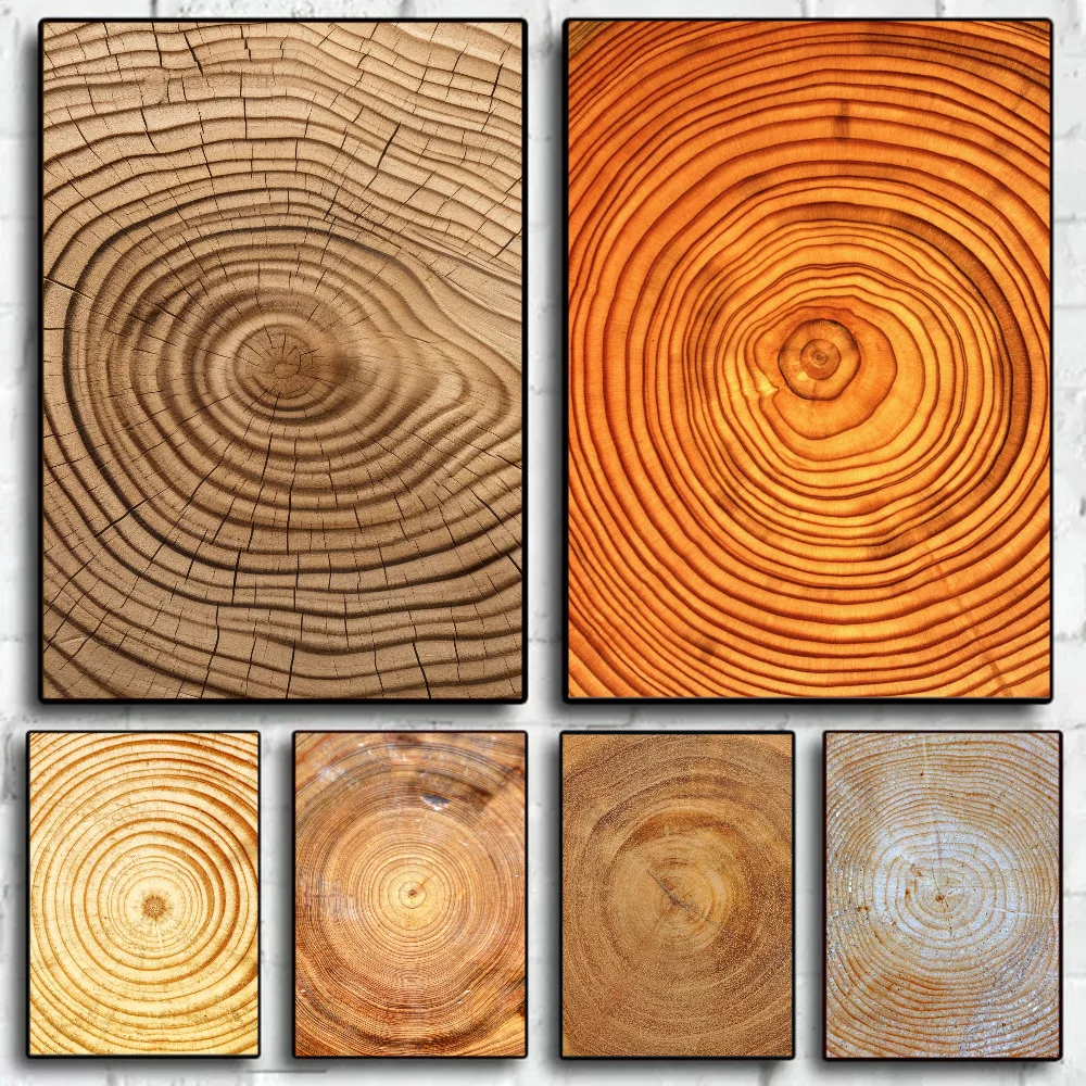 

Wood Grain Tree Annual Ring Anime Posters Sticky Fancy Wall Sticker for Living Room Bar Decoration Room Wall Decor