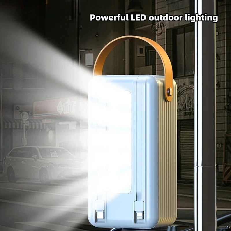 80000mAh Large Capacity Power Bank Portable USB C Cable Fast Charging Mobile External Spare Battery For iPhone 16 Samsung Xiaomi