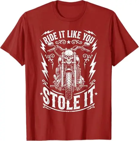 Ride Like You Stole It Biker Lustiges Vater-T-Shirt für Motorradliebhaber Y2k Motorrad-Grafik Herrenkleidung Vintage Spruch T-Shirt – Detail 11