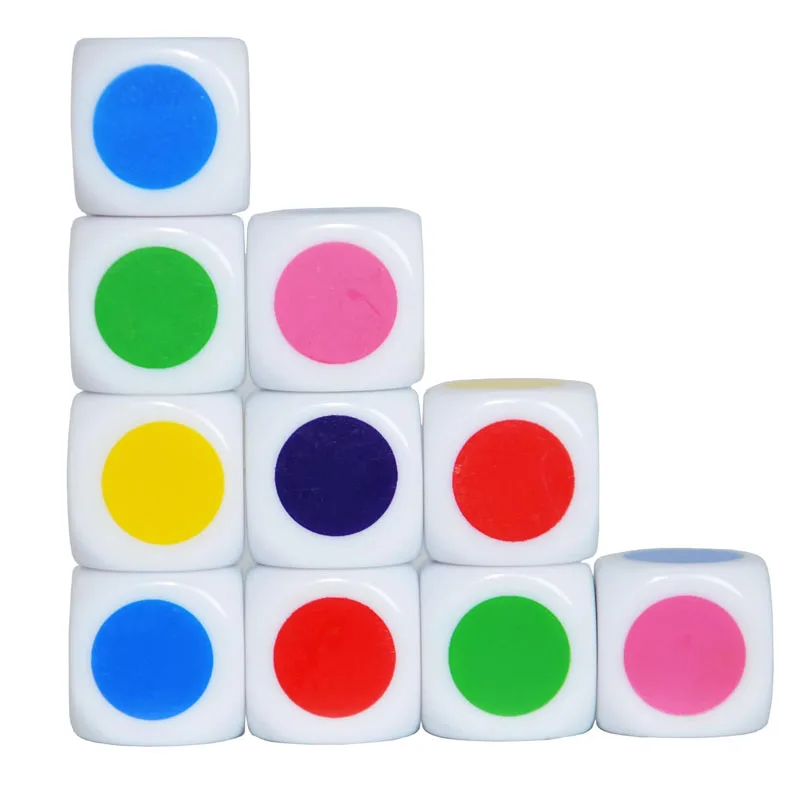 50/30 pçs dados de matemática com pontos coloridos 16mm material de ensino em sala de aula recursos de aprendizagem brinquedos educativos montessori spielzeug