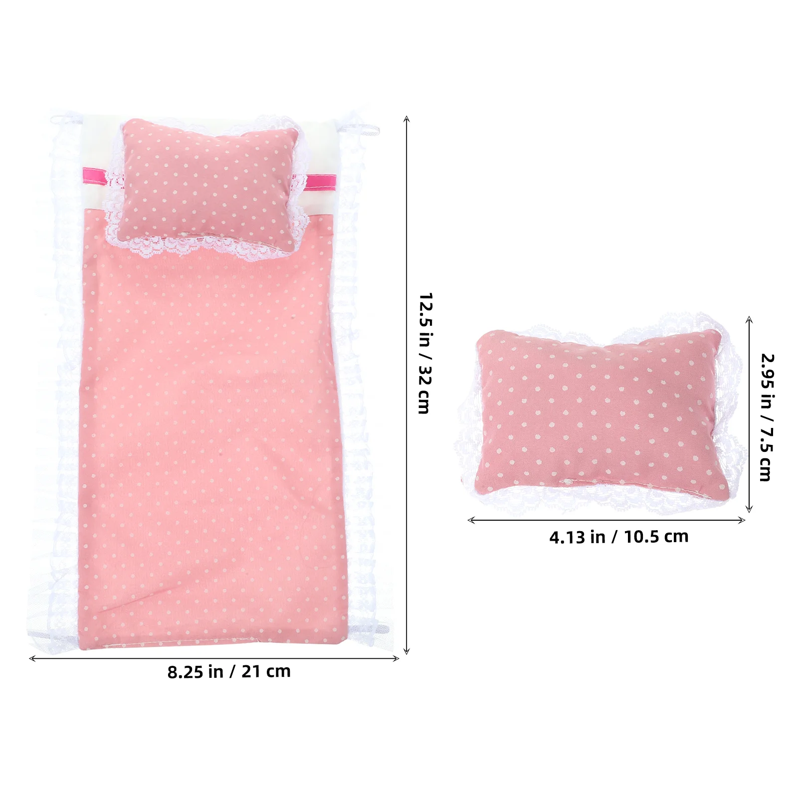 Baby Bedsheets Pink Pillow Quilt Accessories Set Mini Bedding Kit House Miniature Pillows for