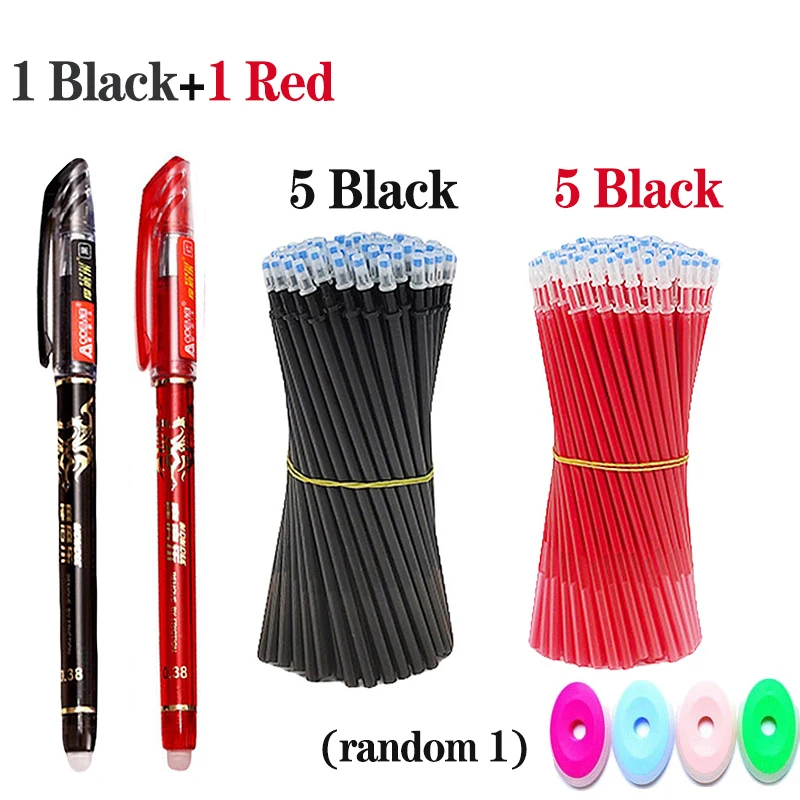 Erasable Gel Pens 0.5mm Pen Refills Combine Sets Cheap Simple Korean Stationery School Office Supplies Kids Students