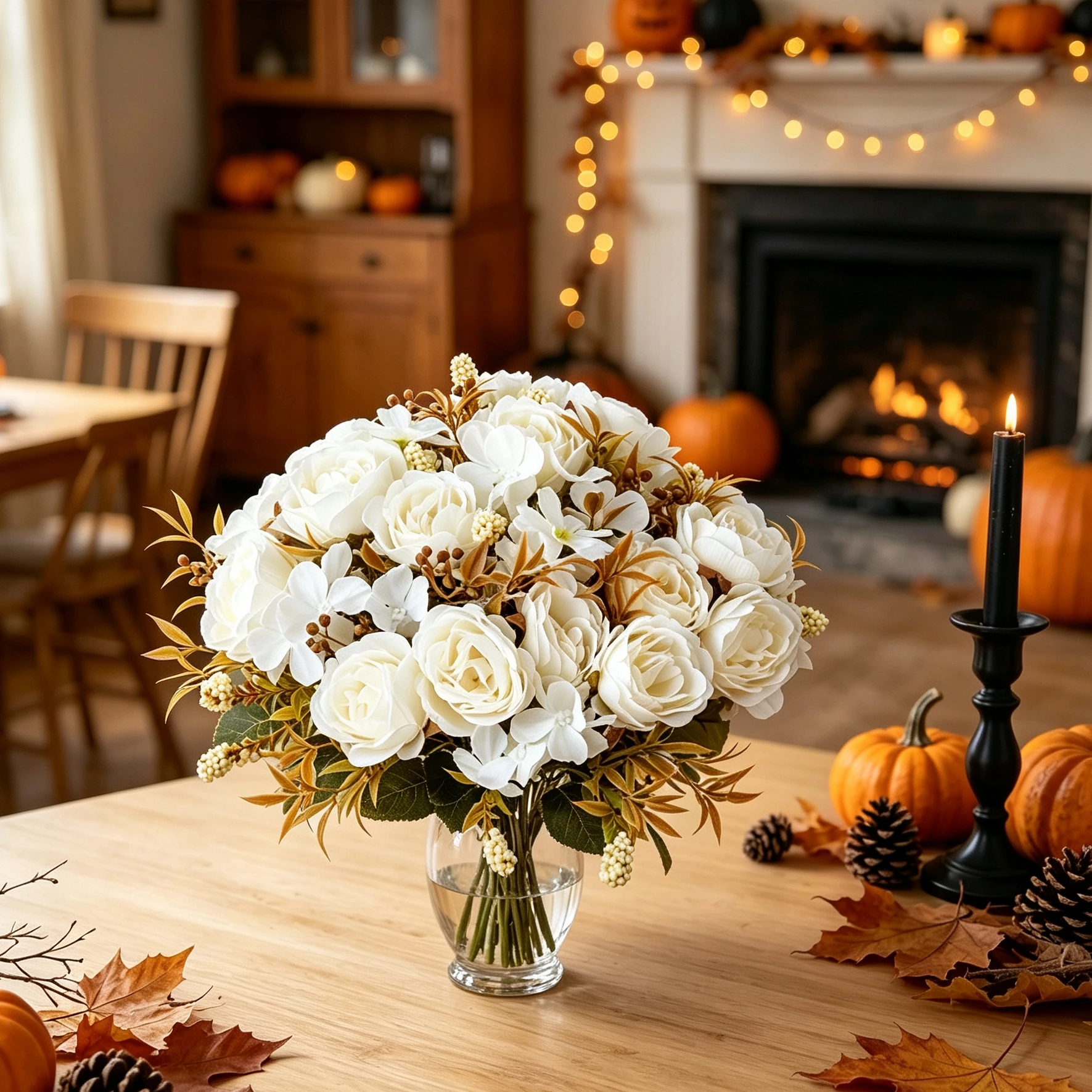 3Pcs Silk Artificial Flowers Rose Wedding Wreath Bridal Bouquet Home Room Autumn Halloween Decora Festival Outdoor Yard Diy Gift