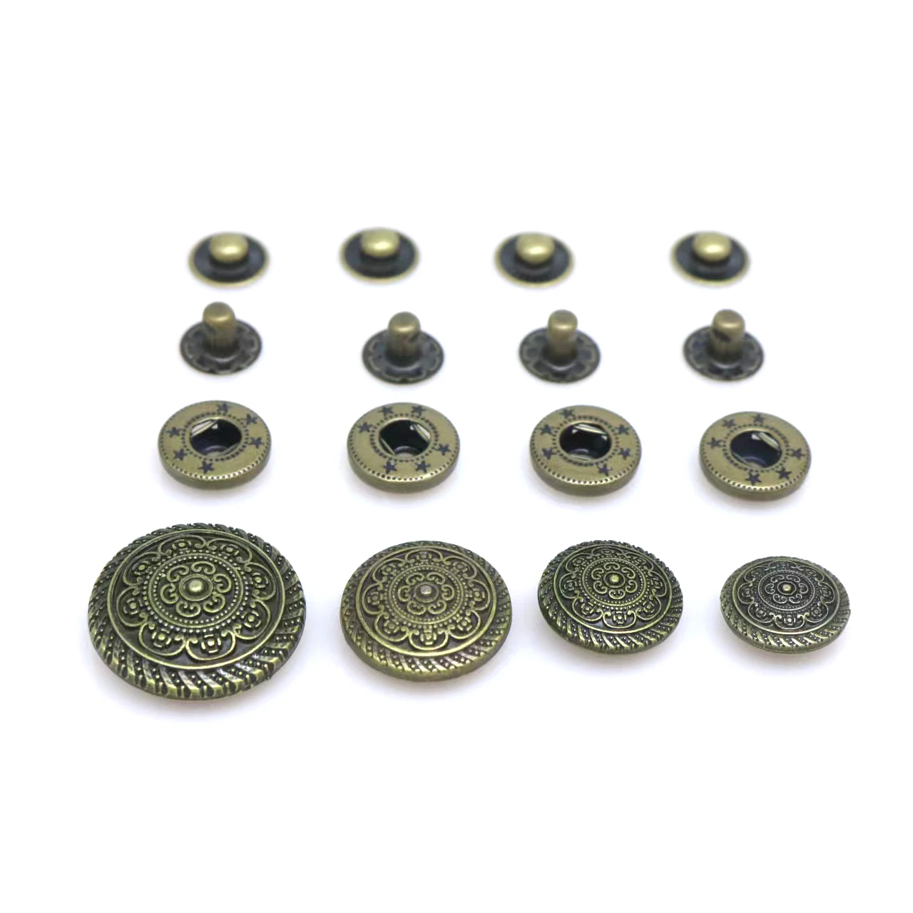 10Set 15mm/17mm/20mm/25mm 831 Alloy Press Studs Sewing Button Snap Button Fasteners Sewing Leather Craft Clothes Bags Garment