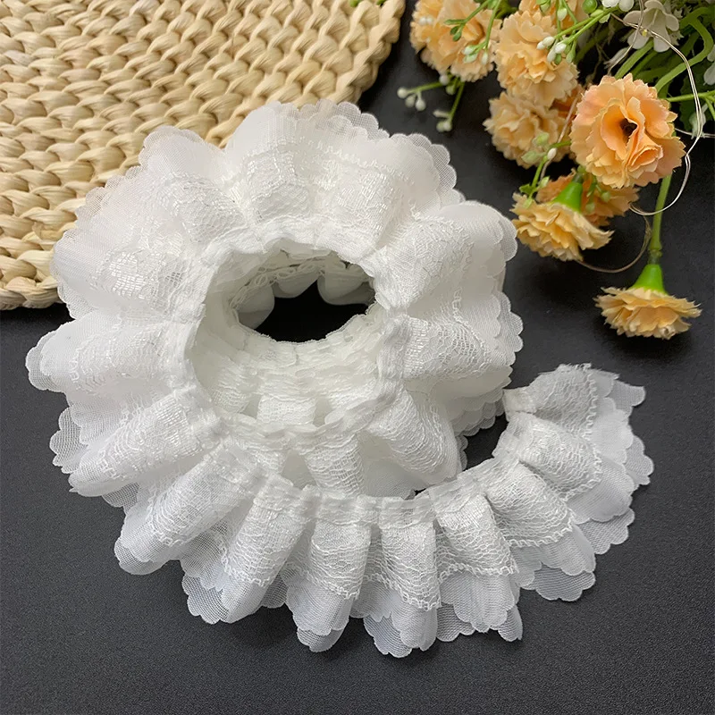 3-Layer Chiffon Lace Ribbons, Wedding DIY Fabric