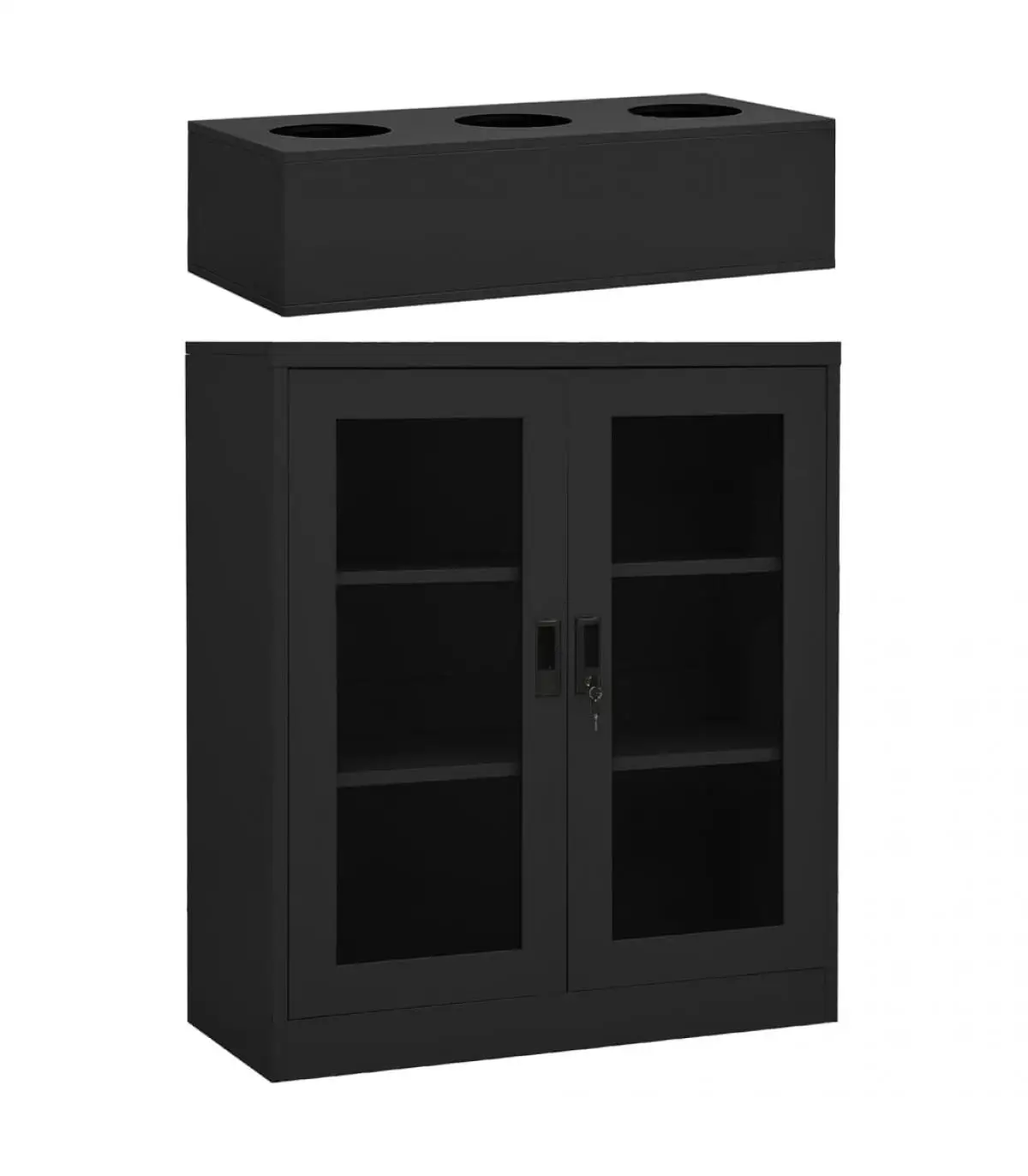 90x40x128 cm anthracite steel planter office cabinet storage lockers