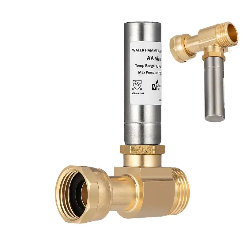 

Water Hammer Arrestor Easy to Install High Temperature Brass Washing Machine for Laundry Room Washer Kitchen Hotel Laundry Pipe
